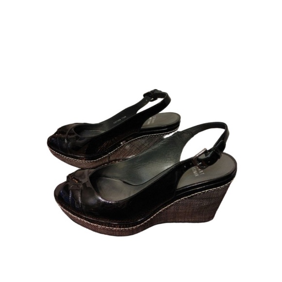 Stuart Weitzman Black Patent Wedges - Picture 2 of 10